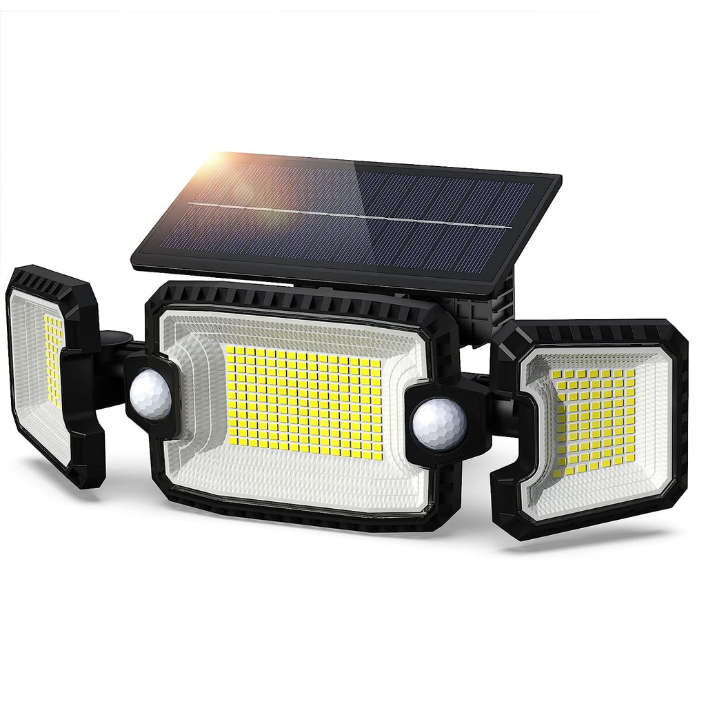 1pc 305 LED Solar Light Outdoor, Dual Induction PIR Motion Sensor Flood Light, Solar Power Wall Lam