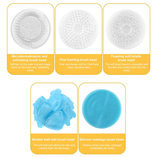 Electric Bath Shower Brush Handheld Massage Body Brush Back Clean Long